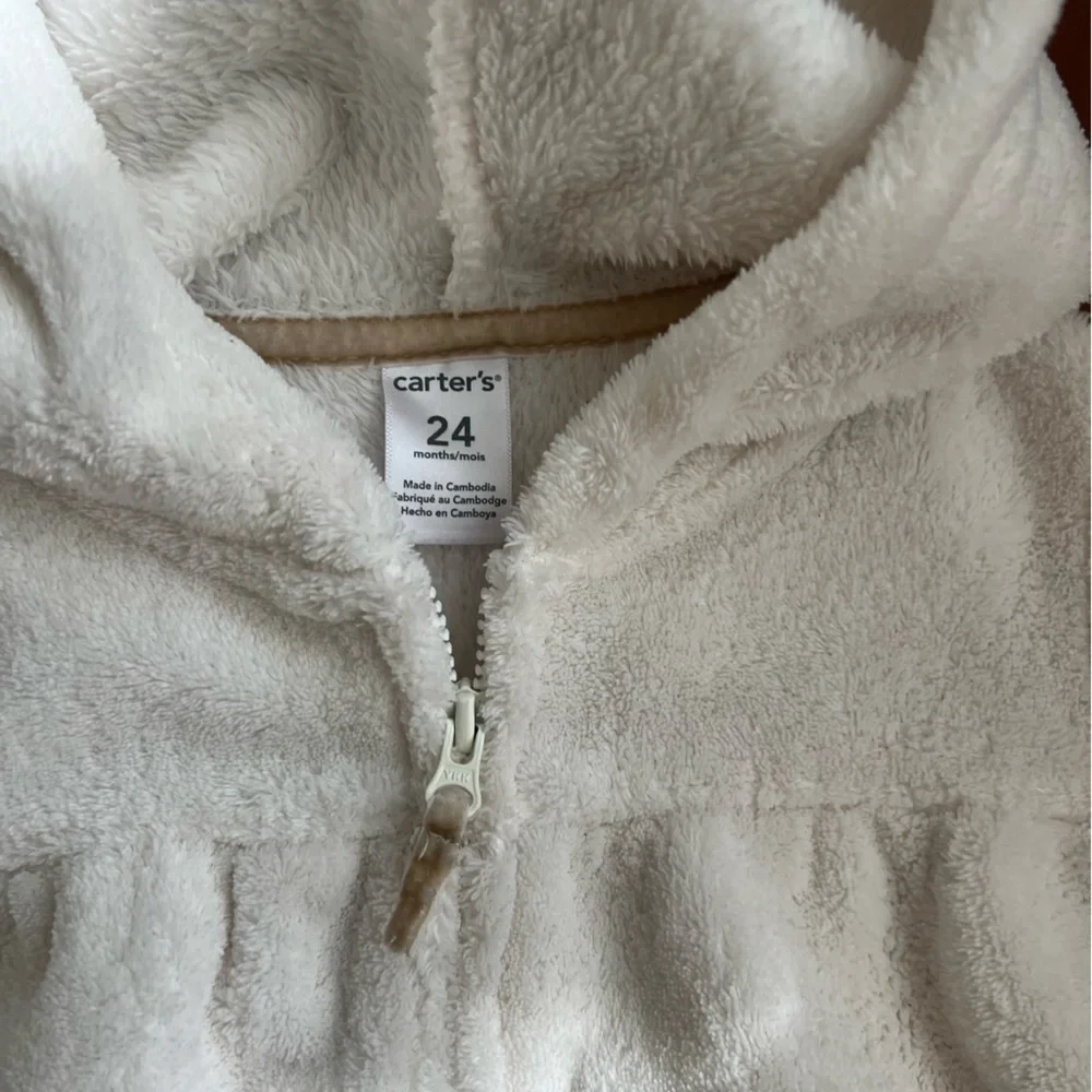 Carter’s Baby Toddler Girl Hooded Fleece Vest Sz 24M Zip Up Outdoor Holiday